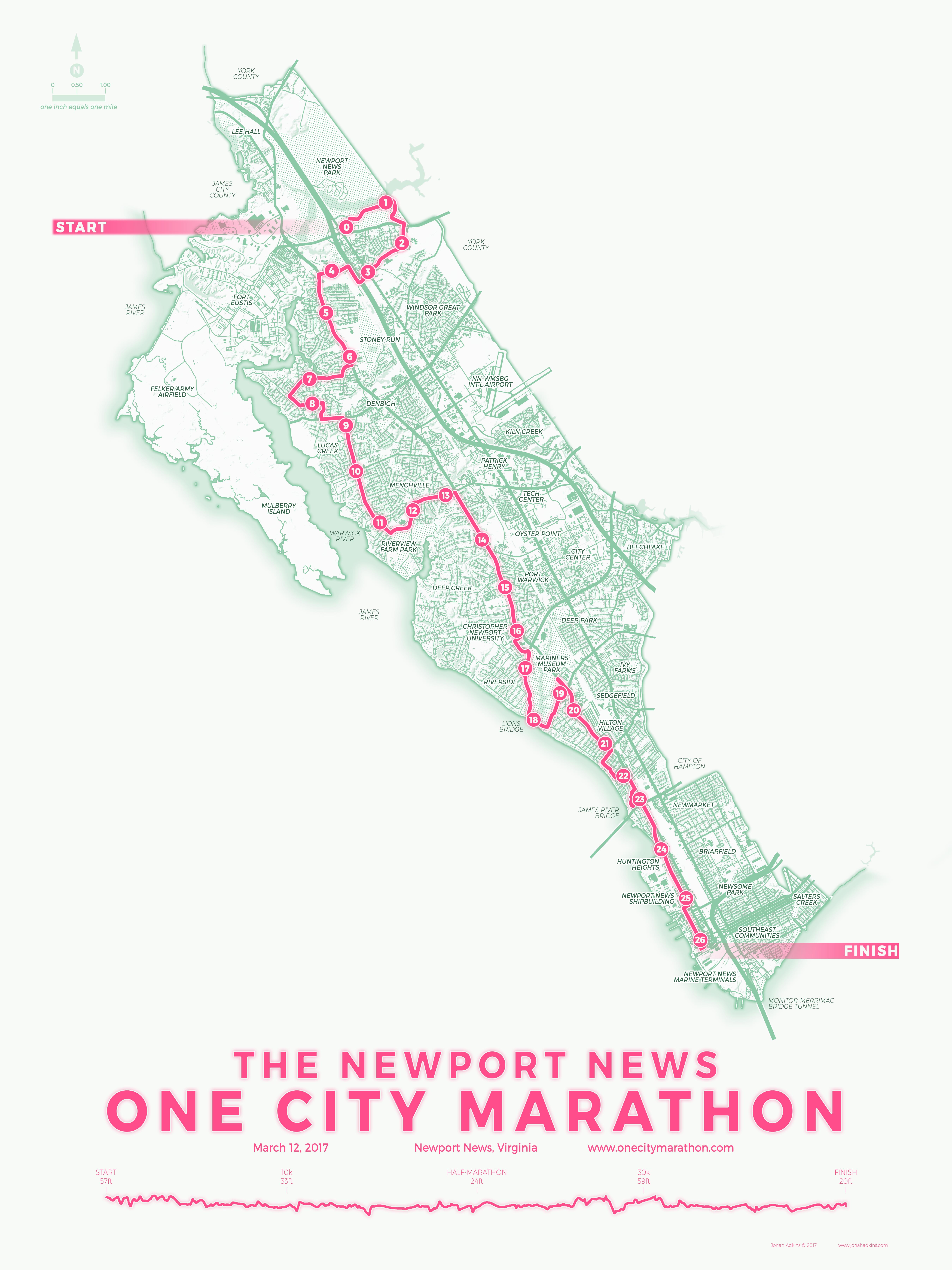 Newport News One City MarathonMap Maps We Love Esri